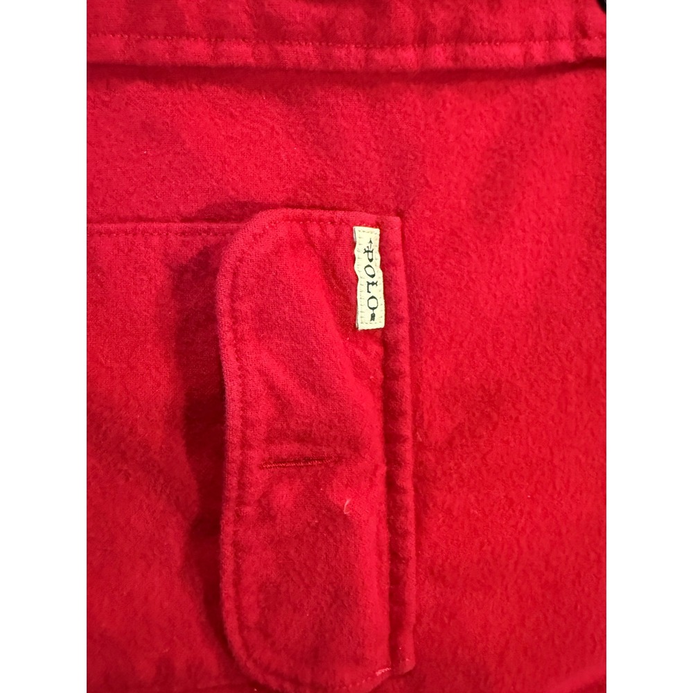 Rare Polo Ralph Lauren Red Flannel Button Up Shirt Classic Fit Men Large - Picture 4 of 7